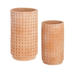 Set 2 ghivece maro din ceramica Celi Kave Home