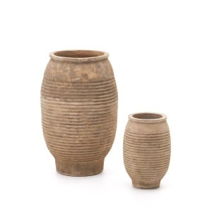Set 2 ghivece maro din ceramica Llonga Kave Home