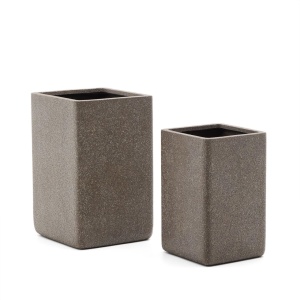 Set 2 ghivece maro din ceramica Minoa Kave Home