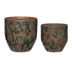 Set 2 ghivece maro/verzi din ceramica Normu Hubsch