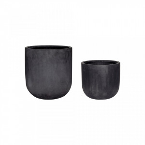 Set 2 ghivece negre din ceramica Villa Hubsch