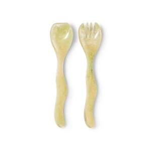 Set 2 linguri pentru salata verzi din fibre sintetice 70s Sprinkle HKliving