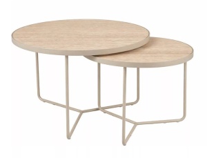 Set 2 mese de cafea bej din metal Italia The Home Collection