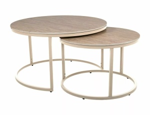 Set 2 mese de cafea crem din metal Ferrante The Home Collection
