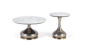 Set 2 mese de cafea gri din metal Deed Giner y Colomer