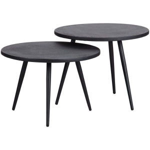 Set 2 mese de cafea negre din metal Suze Woood