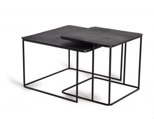 Set 2 mese laterale negre din metal Zelia Giner y Colomer