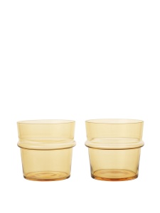 Set 2 pahare galbene din sticla 300 ml Boya Ferm Living