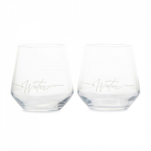 Set 2 pahare transparente din sticla 10x11 cm Akvo Riviera Maison