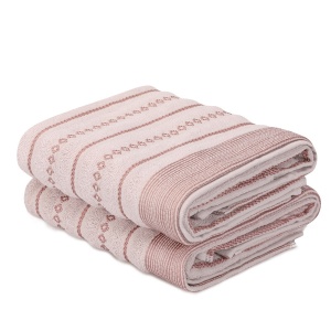 Set 2 prosoape roz/maro din bumbac 50x90 cm Bombeli The Home Collection