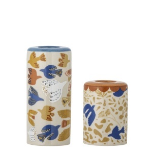 Set 2 suporturi lumanare multicolore din ceramica Anniversary Bloomingville