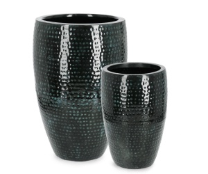 Set 2 suporturi pentru ghivece negre din metal Nirad Bizzotto