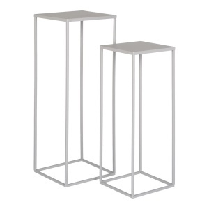 Set 2 suporturi pentru ghiveci gri din metal Beja House Nordic
