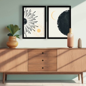 Set 2 tablouri multicolore din lemn 38x53 cm Softct-014 The Home Collection