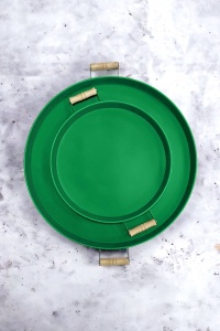 Set 2 tavi rotunde verde din metal M0185 - 2 The Home Collection