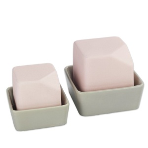 Set 2 umidificatoare roz/gri din ceramica Livia Wenko