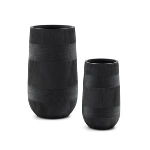 Set 2 vaze negre din ciment Tival Kave Home