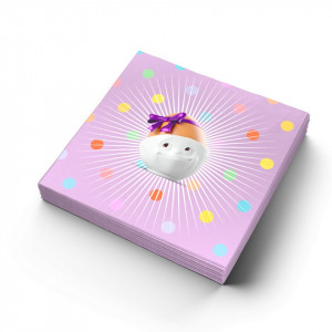 Set 20 servetele roz din hartie 25x25 cm Kid’s B-Day Party Lilac Tassen