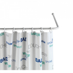 Set 3 bare pentru perdea dus albe din metal Universal Wenko