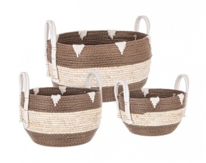 Set 3 cosuri maro/crem din fibre naturale Thelma Fat Bizzotto
