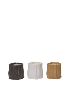 Set 3 lumanari parfumate cu suport multicolore din ceramica 6 cm Rylith Ferm Living