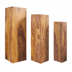 Set 3 masute maro din lemn Pillar The Home Collection
