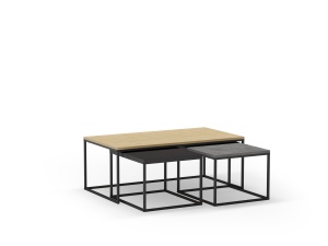 Set 3 mese de cafea multicolore din metal Camelia Quiet Object
