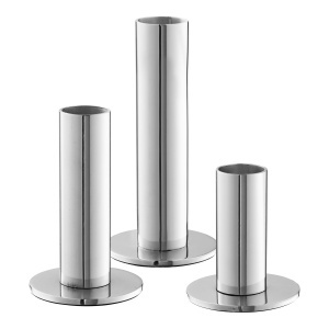 Set 3 suporturi lumanare din metal argintiu Jack House Nordic