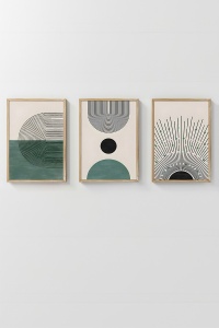 Set 3 tablouri multicolore din lemn 3Dartsohoset1 The Home Collection