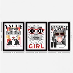 Set 3 tablouri multicolore din plastic 35x45 cm Cool The Home Collection