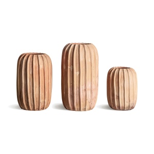 Set 3 vaze maro deschis din ceramica Aike Vical Home
