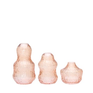 Set 3 vaze portocalii din sticla Fuyu Hubsch