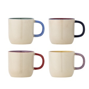 Set 4 cani multicolore din ceramica 183 ml Vista Bloomingville