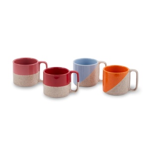 Set 4 cani multicolore din ceramica 320 ml Stack Pols Potten