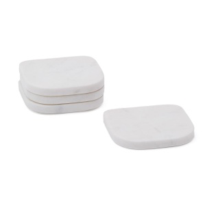 Set 4 coastere albe din marmura Zera Kave Home