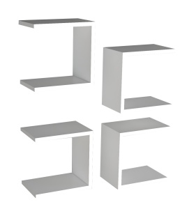 Set 4 rafturi albe Base The Home Collection