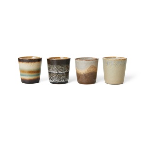 Set 4 suporturi pentru ou multicolore din ceramica 70s Ceramics Granite HKliving
