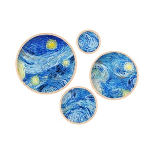 Set 4 tablouri multicolore din lemn Huhu291 The Home Collection