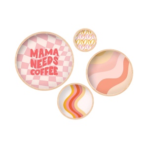 Set 4 tablouri multicolore din lemn Huhu296 The Home Collection