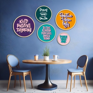 Set 5 tablouri multicolore din lemn Yats-12 The Home Collection