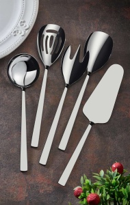 Set 5 ustensile bucatarie argintii din metal Sos5 The Home Collection