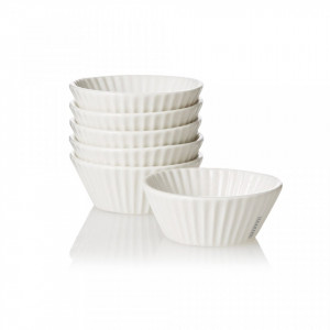 Set 6 forme albe din portelan pentru briose Estetico Quotidiano Cupcake Seletti