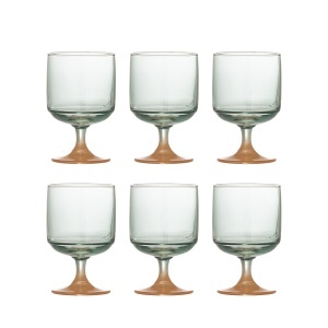 Set 6 pahare multicolore din sticla 300 ml Signe Bloomingville