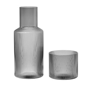 Set carafa si pahar din sticla Ripple Ferm Living