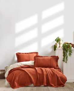 Set cuvertura rosu din bumbac Tziana Double The Home Collection