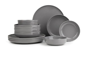 Set de masa 10 piese din ceramica gri antracit MOD12Y1A740800 The Home Collection