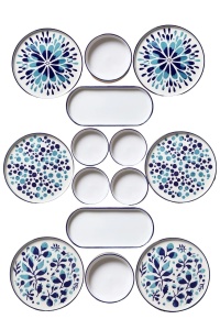 Set de masa 14 piese albe/albastre din ceramica MCH09211 The Home Collection