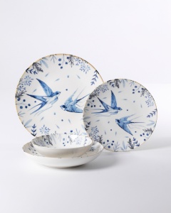 Set de masa 24 piese multicolore din ceramica GBSATN24KY4E4072 The Home Collection