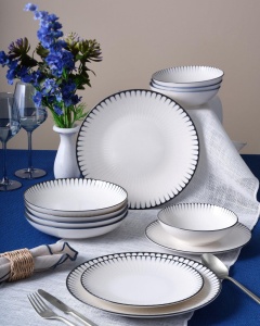 Set de masa 24 piese multicolore din ceramica GBSATN24Y4R33063 The Home Collection