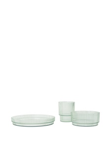 Set de masa 3 piese verde ceai din plastic Ripple Ferm Living